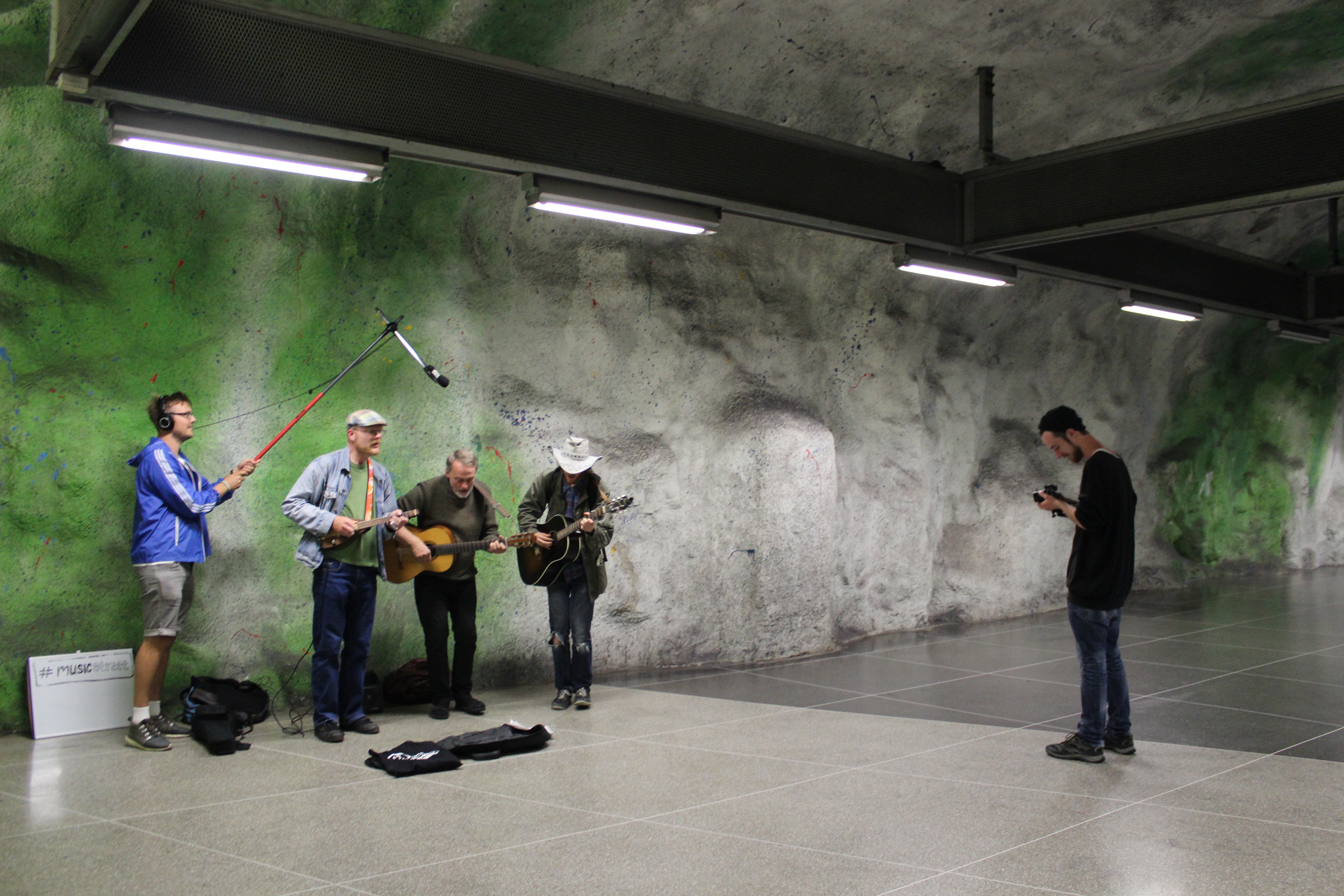 When the weather on the outside is bad some of the recordings had to move indoors.